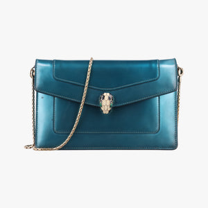 Secondhand Bvlgari SERPENTI FOREVER Blue Patent shoulderbag | stylenewstar