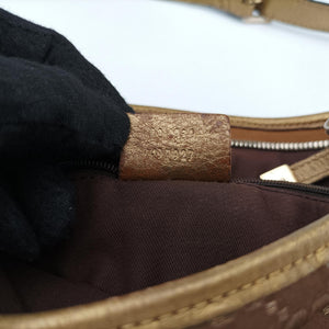 Pre-owned Gucci Princy Golden×Brown canvas×leather 204939 shoulderbag | stylenewstar