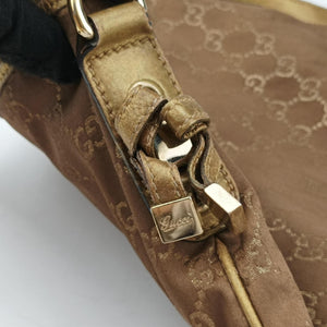 Pre-owned Gucci Princy Golden×Brown canvas×leather 204939 shoulderbag | stylenewstar