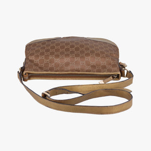 Pre-owned Gucci Princy Golden×Brown canvas×leather 204939 shoulderbag | stylenewstar
