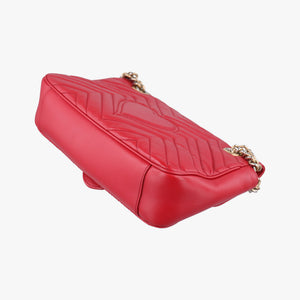 Pre-owned Gucci GG Marmont Red Leather 443497 shoulderbag | stylenewstar