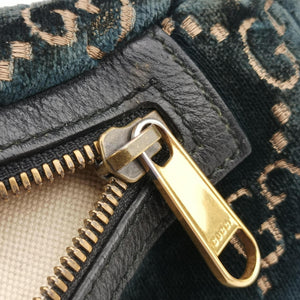 Pre-owned Gucci GG Velvet Blue Tweed × Leather 574968 bum bag/waist bag | stylenewstar