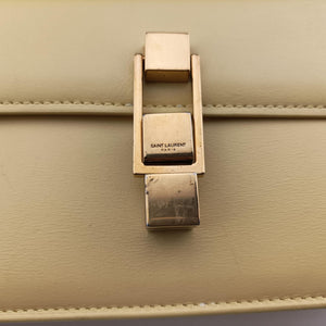 Pre-owned Celine LE Carre TAUPE BOX Yellow Leather shoulderbag | stylenewstar