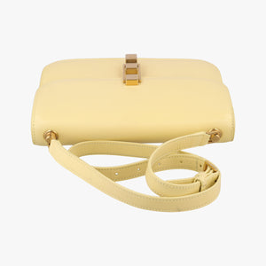 Pre-owned Celine LE Carre TAUPE BOX Yellow Leather shoulderbag | stylenewstar