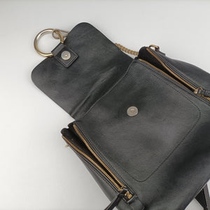 Pre-owned Chloe FAYE Black Leather × suede shoulderbag | stylenewstar