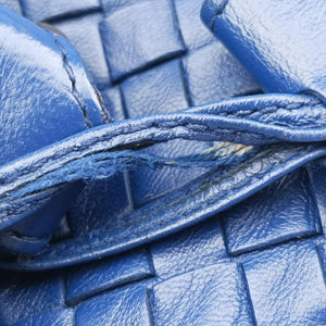 Pre-owned Bottega Veneta Intrecciato Briefcase Blue lambskin handbag | stylenewstar
