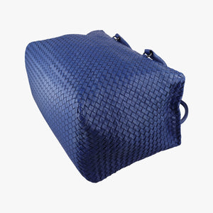 Pre-owned Bottega Veneta Intrecciato Briefcase Blue lambskin handbag | stylenewstar