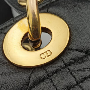 Vintage Christian Dior Lady Dior Black lambskin handbag | stylenewstar