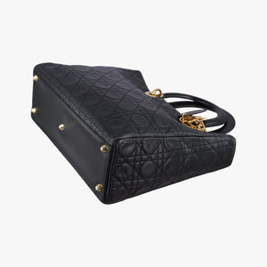 Vintage Christian Dior Lady Dior Black lambskin handbag | stylenewstar