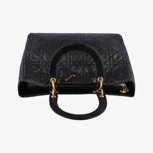 Vintage Christian Dior Lady Dior Black lambskin handbag | stylenewstar
