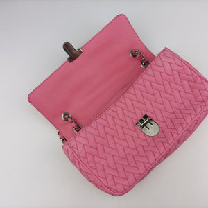 Secondhand Prada Tessuto Impunture Push Lock Opale nylon 1BD038 shoulderbag | stylenewstar