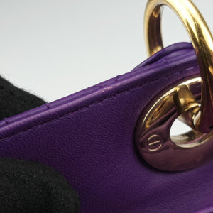 Pre-owned Christian Dior Lady Dior Purple lambskin handbag | stylenewstar