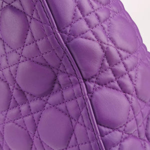 Pre-owned Christian Dior Lady Dior Purple lambskin handbag | stylenewstar