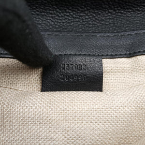 Pre-owned Gucci Marrakech Black Leather 257032 shoulderbag | stylenewstar