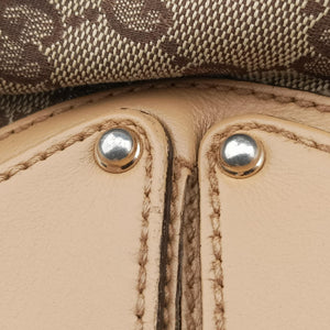 Pre-owned Gucci Indy Babouska Brown canvas 185566 handbag | stylenewstar