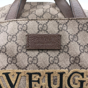 Pre-owned Gucci GG Supreme Bee Brown PVC coated canvas 450950 handbag | stylenewstar
