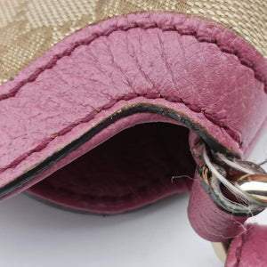 Pre-owned Gucci Guccissima Bree Beige × Raspberry Pink GG canvas×Leather 353120 shoulderbag | stylenewstar