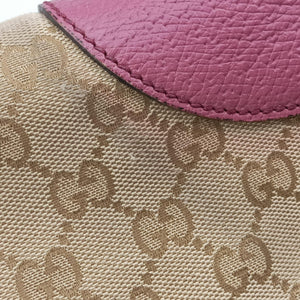 Pre-owned Gucci Guccissima Bree Beige × Raspberry Pink GG canvas×Leather 353120 shoulderbag | stylenewstar