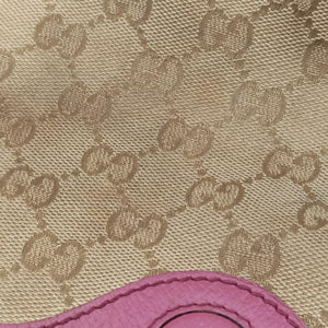 Pre-owned Gucci Guccissima Bree Beige × Raspberry Pink GG canvas×Leather 353120 shoulderbag | stylenewstar