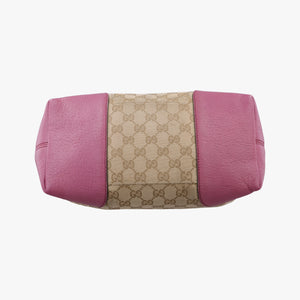 Pre-owned Gucci Guccissima Bree Beige × Raspberry Pink GG canvas×Leather 353120 shoulderbag | stylenewstar