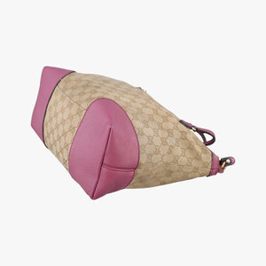 Pre-owned Gucci Guccissima Bree Beige × Raspberry Pink GG canvas×Leather 353120 shoulderbag | stylenewstar