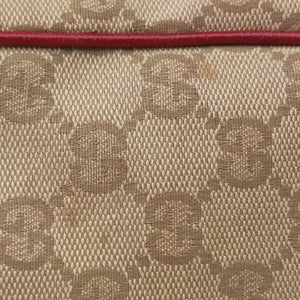 Vintage Gucci GG Supreme Beige × Red GG Canvas×Leather 161719 handbag | stylenewstar
