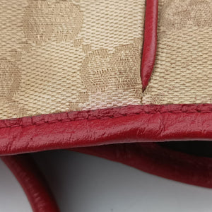 Vintage Gucci GG Supreme Beige × Red GG Canvas×Leather 161719 handbag | stylenewstar