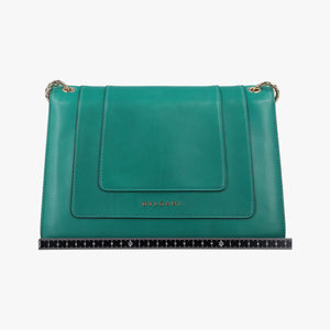 Vintage Bvlgari SERPENTI FOREVER Green leather shoulderbag | stylenewstar
