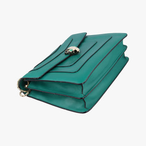 Vintage Bvlgari SERPENTI FOREVER Green leather shoulderbag | stylenewstar