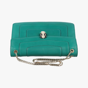 Vintage Bvlgari SERPENTI FOREVER Green leather shoulderbag | stylenewstar