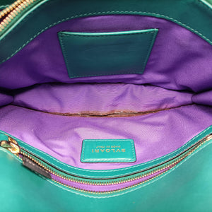 Vintage Bvlgari SERPENTI FOREVER Green leather shoulderbag | stylenewstar