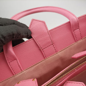 Pre-owned Fendi Petite 2 JOURS Black×Pink×Beige Leather 8BR253 shoulderbag | stylenewstar