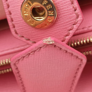 Pre-owned Fendi Petite 2 JOURS Black×Pink×Beige Leather 8BR253 shoulderbag | stylenewstar