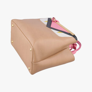 Pre-owned Fendi Petite 2 JOURS Black×Pink×Beige Leather 8BR253 shoulderbag | stylenewstar