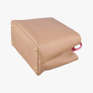 Pre-owned Fendi Petite 2 JOURS Black×Pink×Beige Leather 8BR253 shoulderbag | stylenewstar