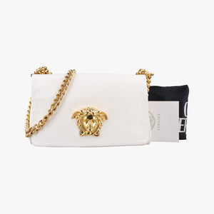Vintage VERSACE Palazzo Medusa White leather shoulderbag | stylenewstar