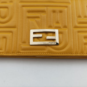 Vintage Fendi Embossed Logo Yellow lambskin 3M9219 shoulderbag | stylenewstar