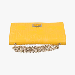 Vintage Fendi Embossed Logo Yellow lambskin 3M9219 shoulderbag | stylenewstar
