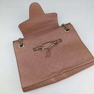 Pre-owned Gucci Emily Pink Leather 295403 shoulderbag | stylenewstar