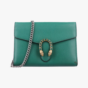 Pre-owned Gucci Dionysus Green Leather 401231 shoulderbag | stylenewstar