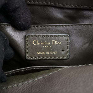 Pre-owned Christian Dior Lattice Messenger Green leather shoulderbag | stylenewstar