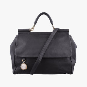 Pre-owned Dolce & Gabbana SICILY Black Leather shoulderbag | stylenewstar