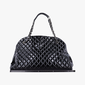 Pre-owned Chanel Mademoiselle Bowling Black Patent Leather A50561 shoulderbag | stylenewstar