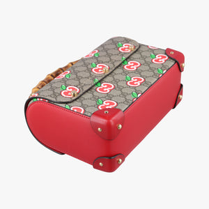 Pre-owned Gucci GG flora Padlock Bamboo beige×red×multi PVC coated canvas×Leather 603221 shoulderbag | stylenewstar