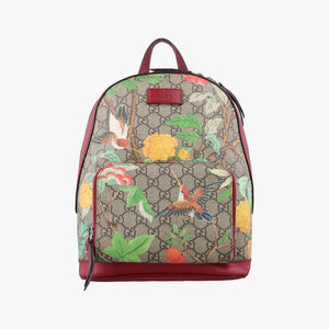 Pre-owned Gucci GG Supreme Tian Beige × Red × Multi PVC coated canvas×Leather 427042 backpack/rucksack | stylenewstar