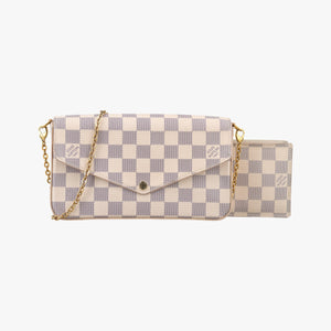 Pre-owned Louis Vuitton Pochette FeLICIE AZUR Damier Canvas N63106 shoulderbag | stylenewstar