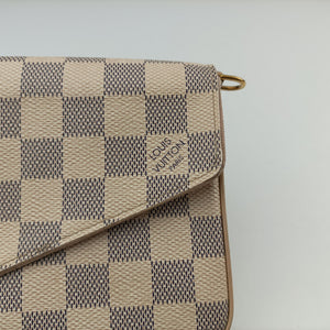 Pre-owned Louis Vuitton Pochette FeLICIE AZUR Damier Canvas N63106 shoulderbag | stylenewstar