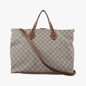 Pre-owned Gucci GG Supreme Brown × Beige PVC coated canvas×Leather 453705 shoulderbag | stylenewstar