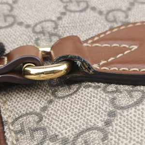 Pre-owned Gucci GG Supreme Brown × Beige PVC coated canvas×Leather 453705 shoulderbag | stylenewstar