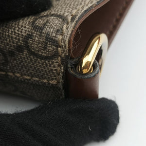 Pre-owned Gucci GG Supreme Brown × Beige PVC coated canvas×Leather 453705 shoulderbag | stylenewstar